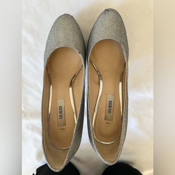 Guess Silver Sparkly Platform Heels, Size 5 1/2 - Picture 6 of 7